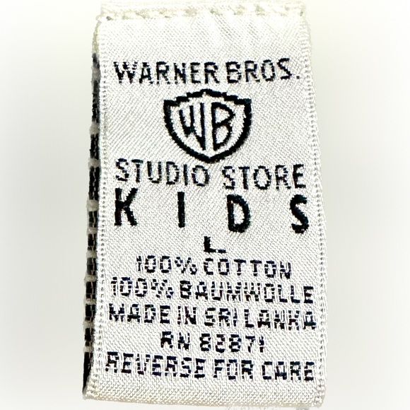 VTG WB STUDIO STORE FOOTBALL GRAY T-SHIRT LOONEY TUNES ROADRUNNER COYOTE KIDS L - Picture 6 of 6